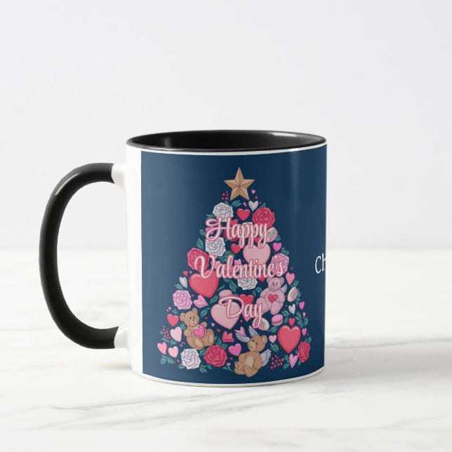 Cute Personalised Valentine's Day Tree Mug (Left)