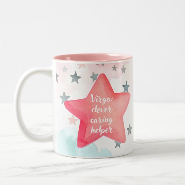 Cute Personalised Virgo Zodiac Sign Mug for Girl (Left)