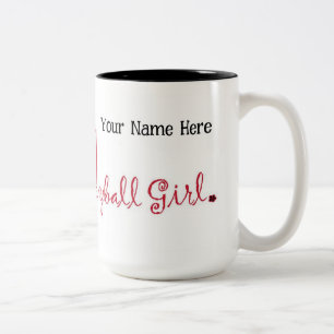 Cute Personalised Volleyball Girl Two-Tone Coffee Mug