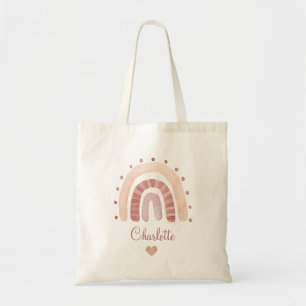 Cute Personalised Watercolor Kid's Tote Bag