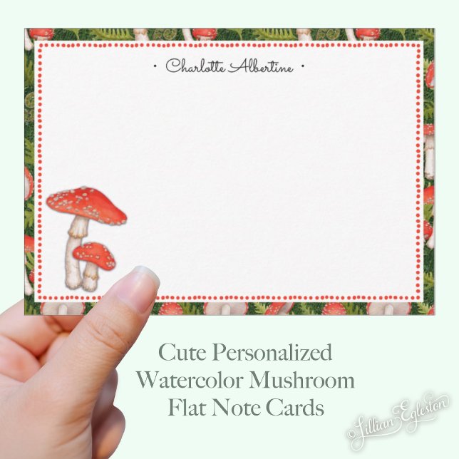 Cute Personalised Watercolor Mushroom Card (Creator Uploaded)
