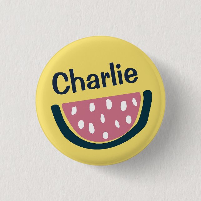 Cute Personalised Watermelon Art 3 Cm Round Badge (Front)