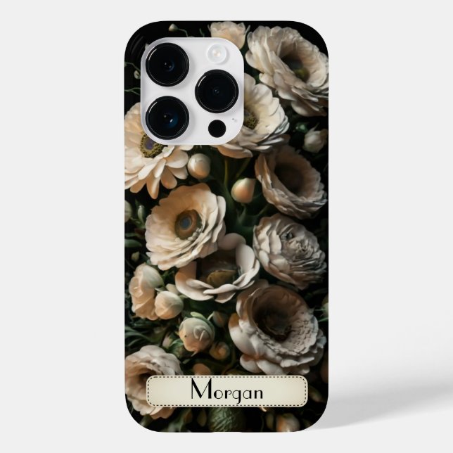 Cute Personalised white Floral Wildflower 3d Case-Mate iPhone Case (Back)