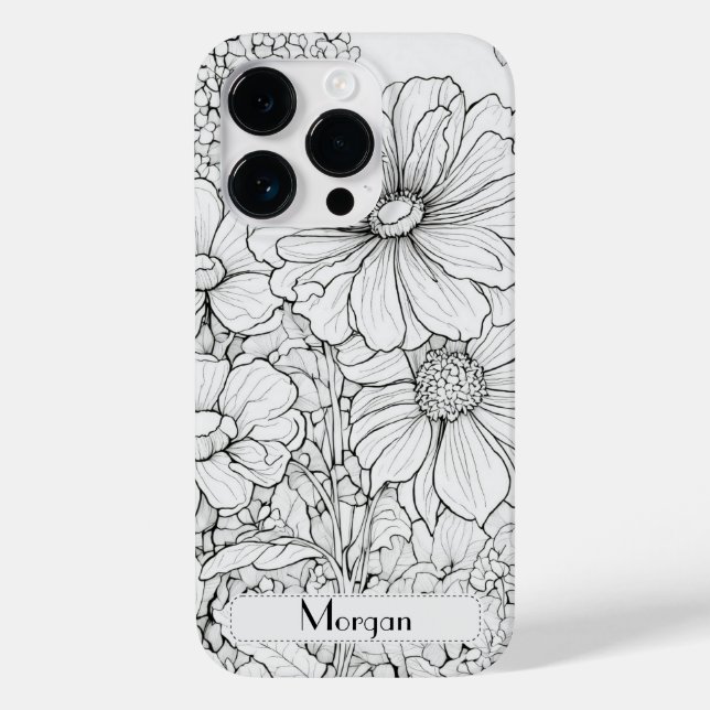 Cute Personalised white Floral Wildflower Case-Mate iPhone Case (Back)