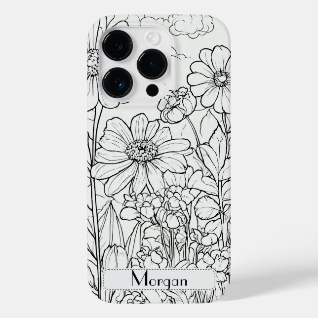 Cute Personalised white Floral Wildflower Case-Mate iPhone Case (Back)