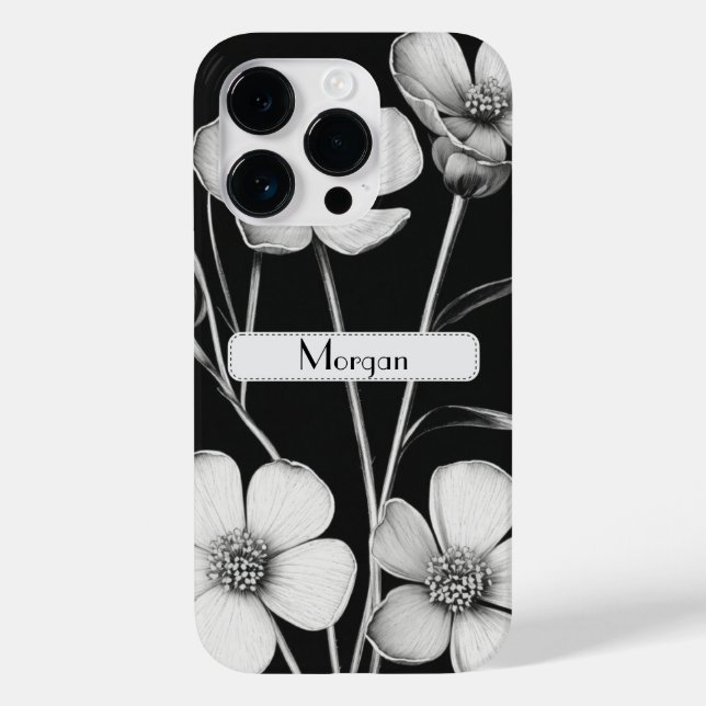 Cute Personalised white Floral Wildflower Case-Mate iPhone Case (Back)