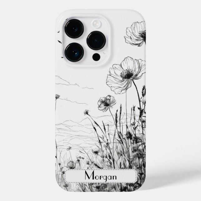 Cute Personalised white Floral Wildflower Case-Mate iPhone Case (Back)