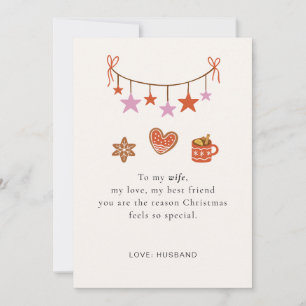 Cute Personalised Wife Christmas Card
