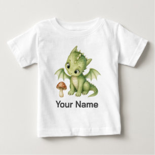 Cute Personalised Woodland Baby Dragon Kids T-Shirt