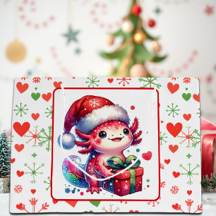 Cute Personalized Axolotl Christmas   Large Gift Bag