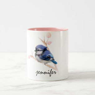Cute Personalized Baby Blue Jay Bird Mug