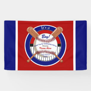 Cute Personalized Baseball Baby Shower Banner
