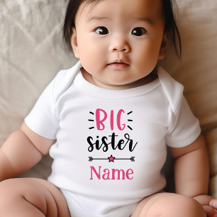 Cute Personalized Big Sister Baby Bodysuit