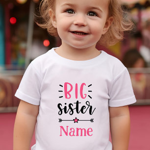 Cute Personalized Big Sister Baby T-Shirt