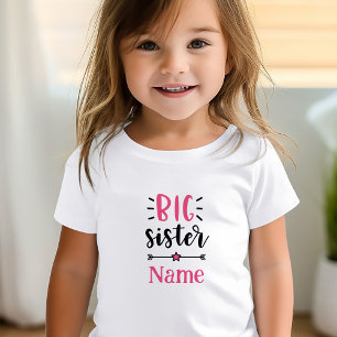 Cute Personalized Big Sister Toddler T-Shirt