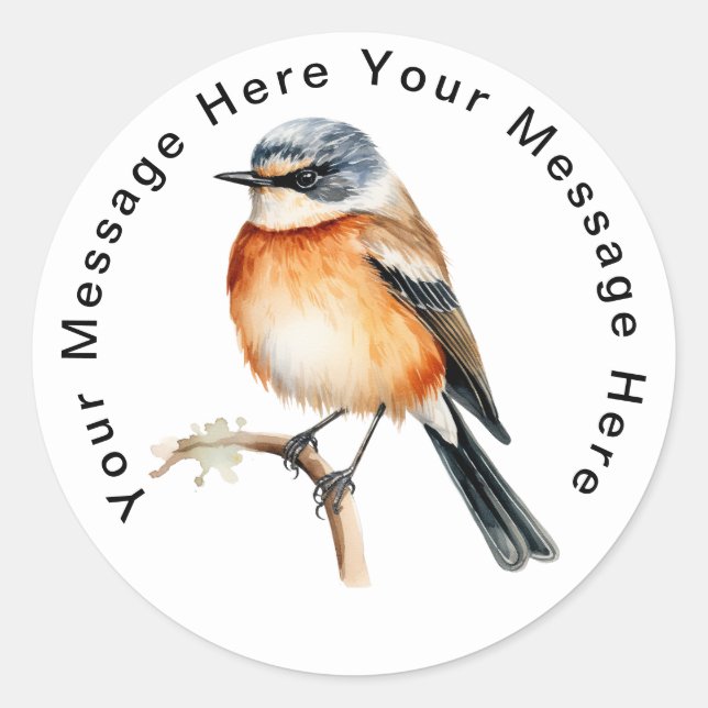 Cute Personalized Bird Stickers African Stonechat (Front)