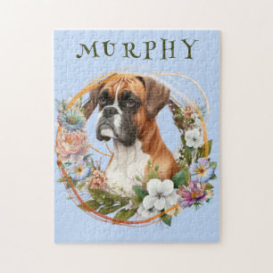 Cute Personalized Boxer Dog Jigsaw Puzzle