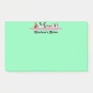 Cute Personalized Bunny Stationery Sticky Post-it  Notes