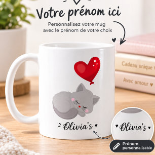 Cute Personalized Cat Lover Gift Coffee Mug