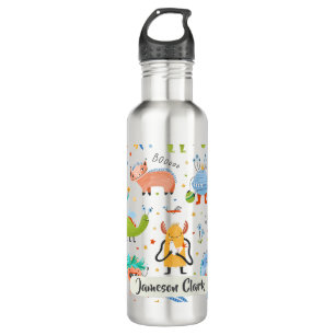 Cute Personalized Colorful Dinosaur Alien Kids 710 Ml Water Bottle