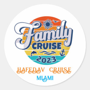 Cute Personalized Cruise Ship Family Trip Sunset T Classic Round Sticker