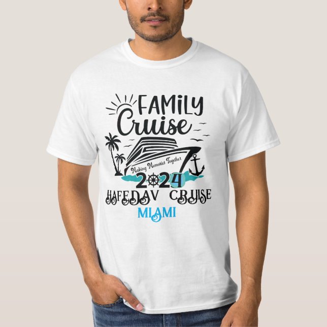 Cute Personalized Cruise Ship Family Trip Sunset T T-Shirt (Front)