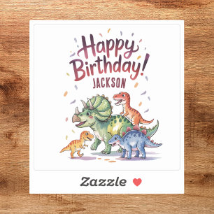 Cute Personalized Dinosaur Happy Birthday