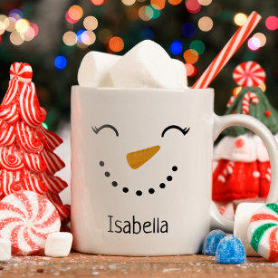 Cute Personalized Happy Snowman Christmas Mug
