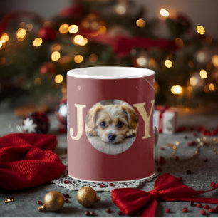 cute personalized holiday dog pet photos coffee mug