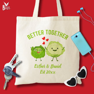 Cute Personalized Kawaii Cabbage Valentines Day Tote Bag