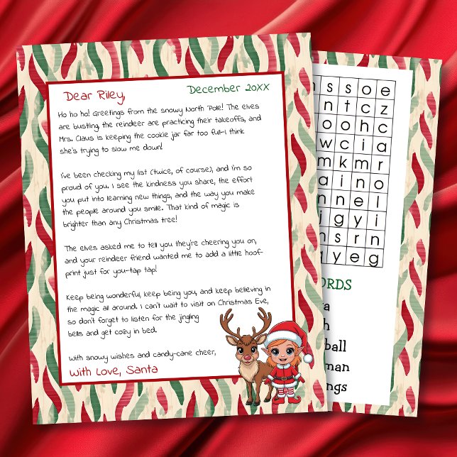 Cute Personalized Letter from Santa | Word Search (Creator Uploaded)