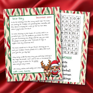 Cute Personalized Letter from Santa   Word Search