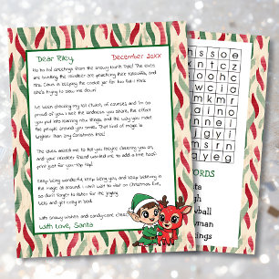 Cute Personalized Letter from Santa   Word Search