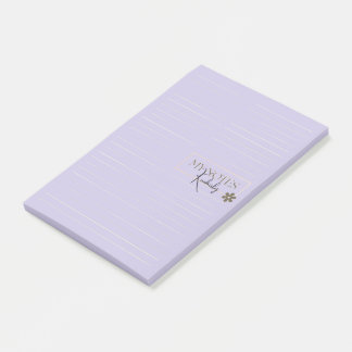 Cute Personalized Lined Simple Modern Lavender Post-it Notes
