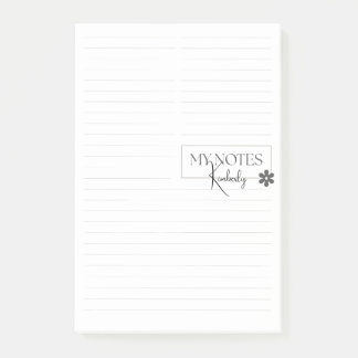 Cute Personalized Lined Simple Modern White Post-it Notes