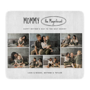 Cute Personalized Mothers Day Family Photo Cutting Board