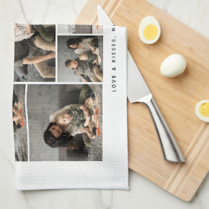 Cute Personalized Mothers Day Family Photo Tea Towel