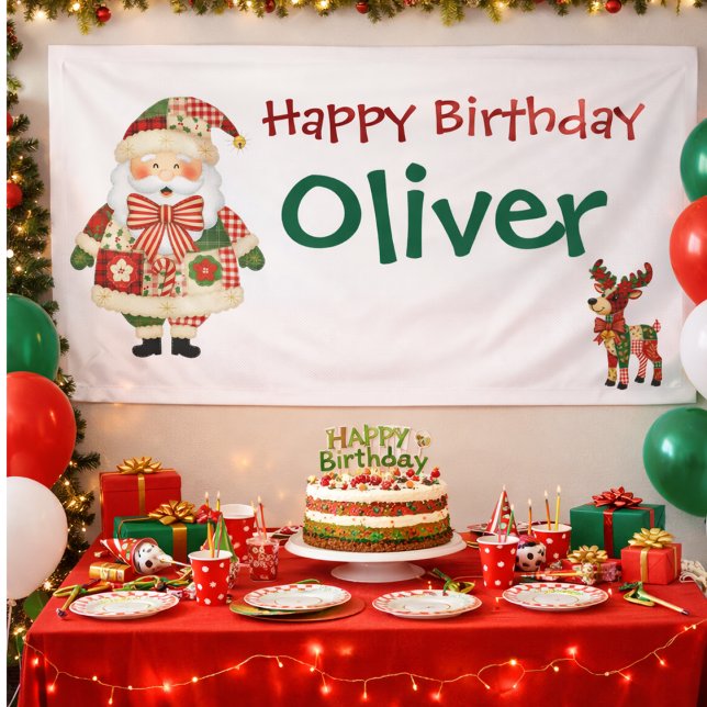 Cute Personalized Santa Christmas Holiday Banner (Creator Uploaded)