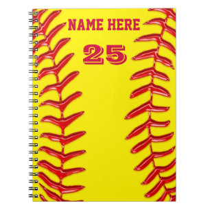 Cute PERSONALIZED Softball Notebooks, YOUR TEXT Notebook