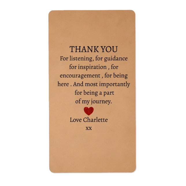 cute personalized thank you love  (Front)
