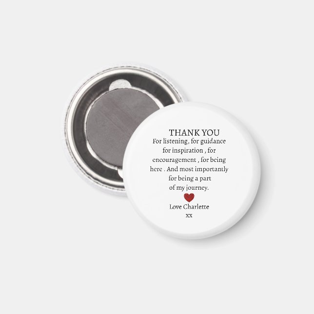 cute personalized thank you love  magnet (Front/Back)
