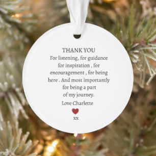 cute personalized thank you love ornament