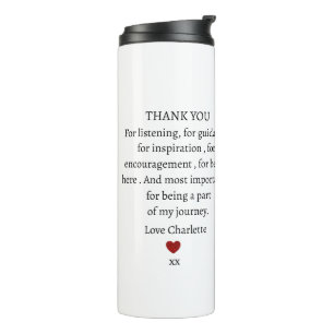 cute personalized thank you love  thermal tumbler