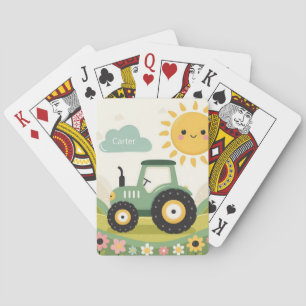Cute, personalized tractor/farm playing cards