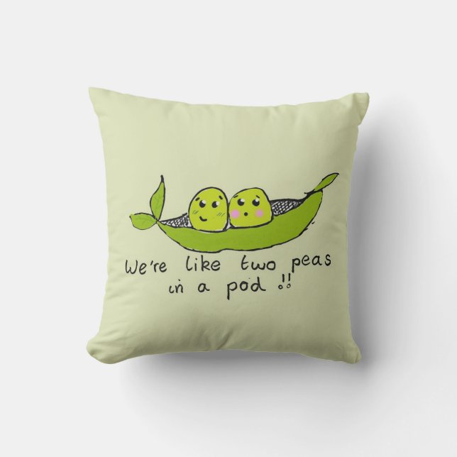 Cute personalized two peas in a pod cushion (Front)