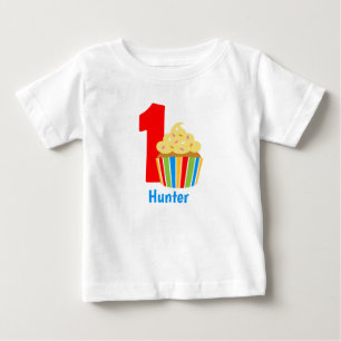 cute personlize first Birthday Tshirt cupcake