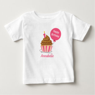 cute personlize first Birthday Tshirt cupcake