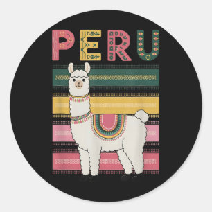 Cute Peruvian Llama From Peru - Fun Peru Design Classic Round Sticker
