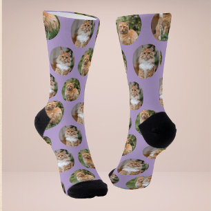 Cute Pet 2 Cat Photo Socks