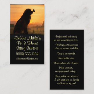 Cute Pet and Housesitting Dog Butterfly Business Card